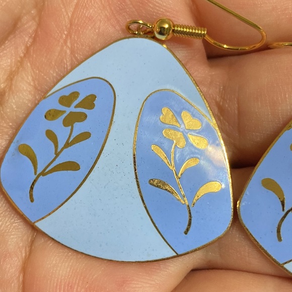 🖤Cloisonné Vtg earrings - Picture 4 of 8